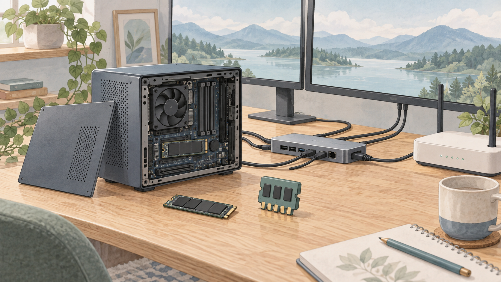 小型PCの拡張性と接続端子のイメージ